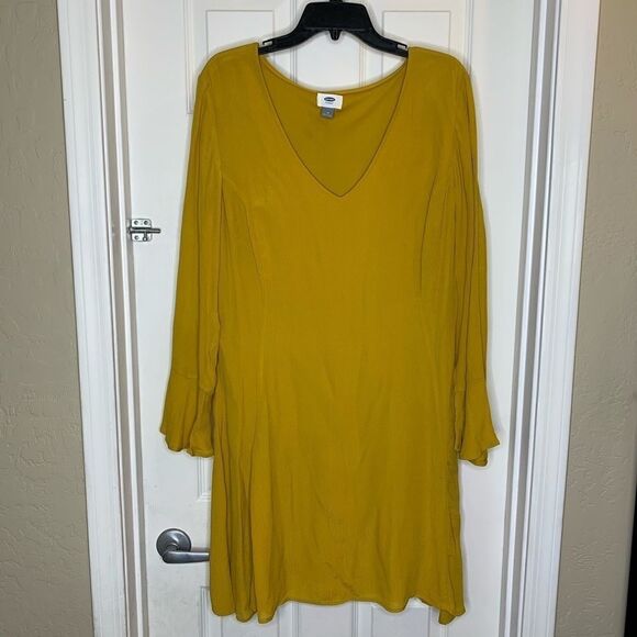 Old Navy Shift Dress Gold Mustard Color Size 16 - Picture 2 of 5